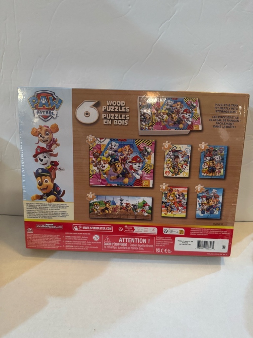 PAW Patrol, 6 Jigsaw Puzzles in Wooden Storage Box, Ages 3+ - Picture 9 of 10